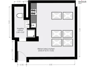 Pronájem bytu 1+kk, Pardubice, Železničního pluku, 29 m2