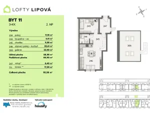 Prodej bytu 3+kk, Hodonice, 69 m2