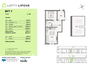 Prodej bytu 3+kk, Hodonice, 68 m2