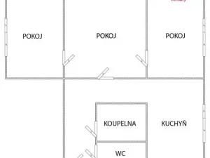 Prodej bytu 3+1, Orlová - Lutyně, Kpt. Jaroše, 55 m2