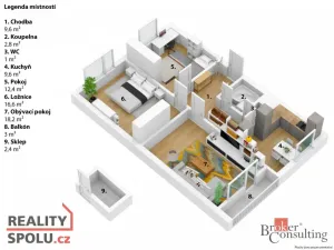 Prodej bytu 3+1, Dobruška, Orlická, 74 m2
