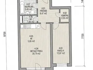 Pronájem bytu 2+kk, Praha - Kunratice, Merhoutova, 60 m2