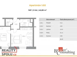 Prodej bytu 2+kk, Černý Důl, 47 m2