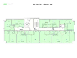 Pronájem bytu 2+kk, Pardubice, třída Míru, 51 m2