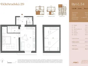 Prodej atypického bytu, Praha, Bělehradská, 71 m2