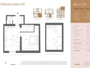 Prodej atypického bytu, Praha, Bělehradská, 72 m2