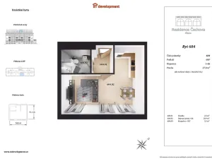 Pronájem bytu 1+kk, Přerov, Čechova, 28 m2