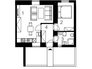 Pronájem bytu 2+kk, Praha - Cholupice, Podchýšská, 45 m2