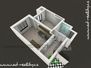 Pronájem bytu 2+kk, Praha - Vršovice, Oblouková, 41 m2