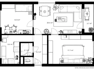 Prodej bytu 3+1, Mělník, Českobratrská, 73 m2
