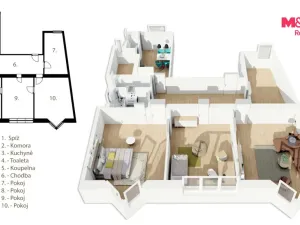 Pronájem bytu 4+1, Český Těšín, Odboje, 105 m2