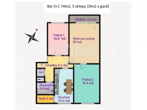 Prodej bytu 3+1, Olomouc - Chválkovice, Chválkovická, 74 m2