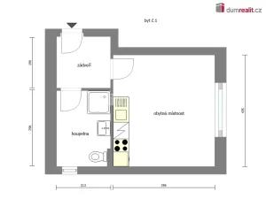 Pronájem bytu 1+kk, Praha - Březiněves, Na hlavní, 30 m2