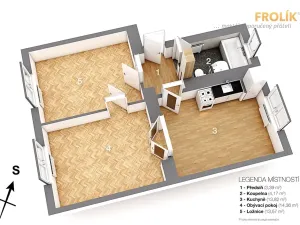 Prodej bytu 2+1, Praha - Bubeneč, Ve struhách, 48 m2