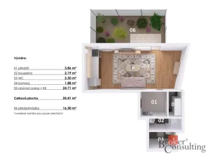 Prodej bytu 1+kk, Praha - Kamýk, Papírníkova, 35 m2