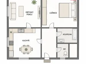 Pronájem bytu 2+1, Náchod - Pavlišov, 72 m2