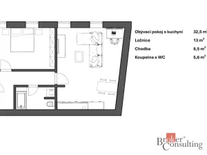 Pronájem bytu 2+kk, Březová nad Svitavou, Moravské náměstí, 59 m2