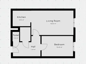 Pronájem bytu 2+kk, Praha, Boháčova, 43 m2