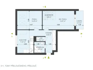 Pronájem bytu 3+1, Přelouč, Tůmy Přeloučského, 82 m2