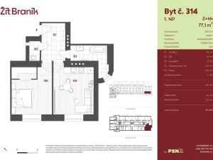 Prodej bytu 2+kk, Praha, Ke Krči, 58 m2