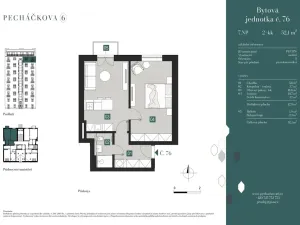 Prodej bytu 2+kk, Praha, Pecháčkova, 46 m2