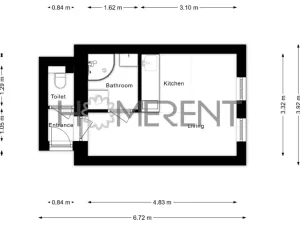 Pronájem bytu 1+kk, Praha - Vysočany, Kolmá, 19 m2