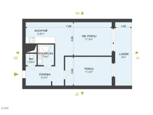 Prodej bytu 2+kk, Hradec Králové, Jungmannova, 55 m2