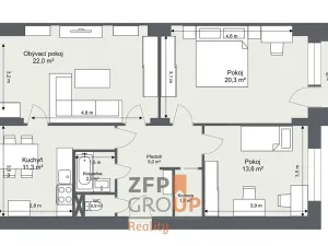 Prodej bytu 3+1, Kolín, Žižkova, 77 m2