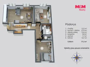 Prodej bytu 3+1, Most, tř. Budovatelů, 76 m2