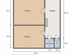 Pronájem bytu 2+1, Kladno, Vrchlického, 60 m2