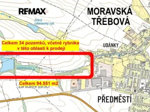 Prodej rybníku, Moravská Třebová, 94551 m2