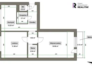 Prodej bytu 2+1, Zlín - Malenovice, třída Svobody, 50 m2