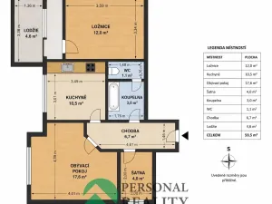Prodej bytu 2+1, Česká Lípa, Pražská, 55 m2