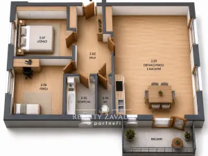 Pronájem bytu 3+kk, Poříčí nad Sázavou, Potoční, 77 m2