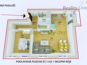 Prodej bytu 2+kk, Opava, Mařádkova, 57 m2
