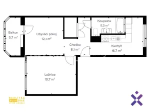 Prodej bytu 2+1, Slušovice, Družstevní, 55 m2