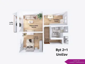 Prodej bytu 2+1, Uničov, Pionýrů, 58 m2
