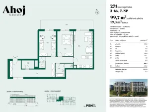 Prodej bytu 3+kk, Praha, Československého exilu, 97 m2