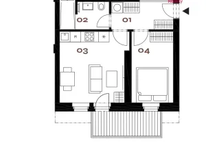 Prodej bytu 2+kk, Praha - Smíchov, Grafická, 37 m2