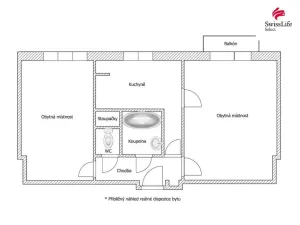 Prodej bytu 2+1, Chotěboř, Smetanova, 52 m2