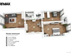 Pronájem bytu 3+kk, Praha - Vinohrady, Chopinova, 90 m2