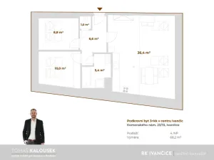 Pronájem bytu 3+kk, Ivančice, Komenského náměstí, 68 m2