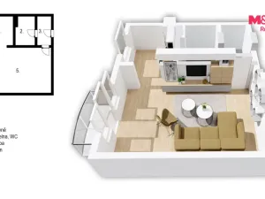 Prodej bytu 1+kk, Hradec Králové - Slezské Předměstí, Gagarinova, 31 m2
