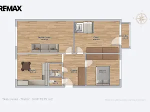 Prodej bytu 3+1, Třebíč - Nové Dvory, Tkalcovská, 72 m2
