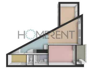 Pronájem bytu 3+kk, Praha - Podolí, Brabcova, 52 m2