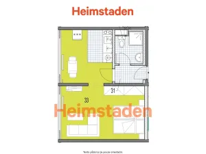 Pronájem bytu 1+kk, Karviná - Hranice, Slovenská, 36 m2