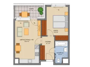 Prodej bytu 2+kk, Praha - Hlubočepy, Vítové, 52 m2