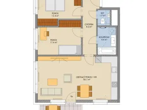 Prodej bytu 3+kk, Praha - Hlubočepy, Gollové, 71 m2