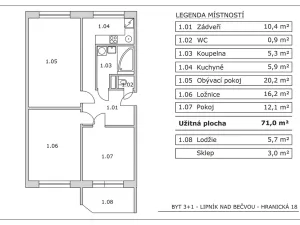 Prodej bytu 3+1, Lipník nad Bečvou, Hranická, 71 m2