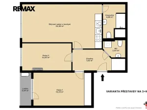 Prodej bytu 2+kk, Praha - Řepy, Šimonova, 62 m2